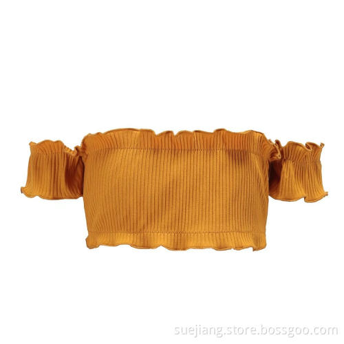Women Short Summer Off Shoulder Crop Top